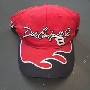 Dale‎ Earnhardt Jr 8 NASCAR Hat Red Black Sharktooth Snapback Competitors View